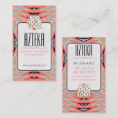 Moderne Mode Pastels Aztec Pattern Visitekaartje (Voorkant / Achterkant)