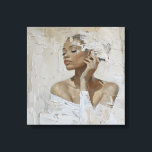 Moderne Mode portretschilderij Canvas Art<br><div class="desc">Verhoog uw interieur met deze prachtige "Modern Mode Portrait Painting Canvas Art." Dit prachtige vierkante canvas kunststuk beschikt over een eigentijds portret van een jonge vrouw, zorgvuldig vervaardigd om haar elegantie en genade vast te leggen. De zachte beige achtergrond verbetert de delicate esthetiek van het schilderij, waardoor het een perfecte...</div>