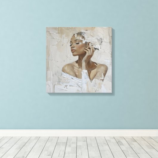 Moderne Mode portretschilderij Canvas Art Afdruk (Insitu (Houten vloer))