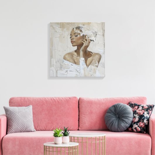 Moderne Mode portretschilderij Canvas Art Afdruk (Insitu (Woonkamer))