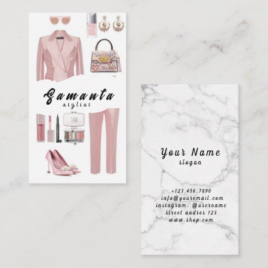 Moderne Mode Stylist Visitekaartjes (Voorkant / Achterkant)