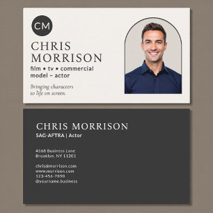 Moderne Model Acteur Foto Monogram Visitekaartje