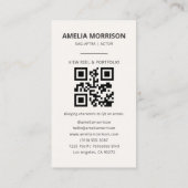 Moderne Model Acteur Foto QR Code Visitekaartje (Achterkant)
