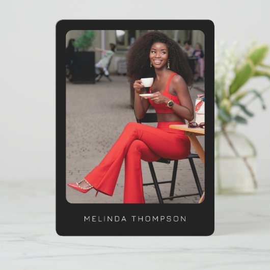 Moderne Modeling Actor Comp Kaart 5 Foto QR Code (Staand voorkant)