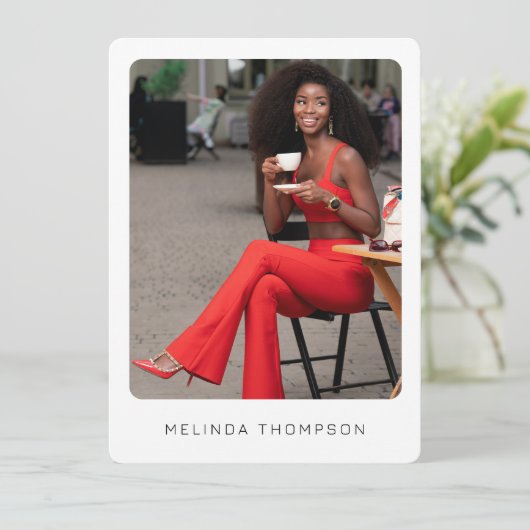 Moderne Modeling Actor Comp Kaart 5 Foto QR Code (Staand voorkant)