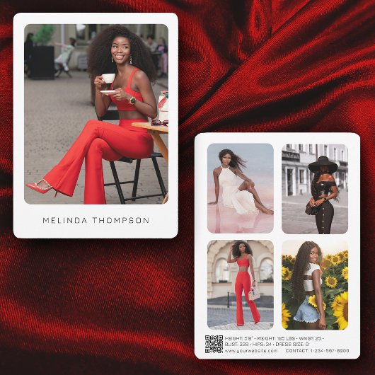Moderne Modeling Actor Comp Kaart 5 Foto QR Code