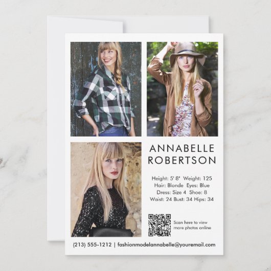 Moderne Modellering 4 Foto QR Code Model Comp Kaar Kaart (Achterkant)