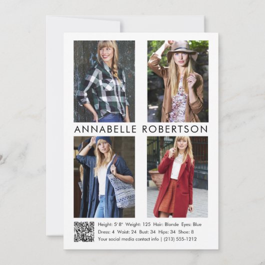 Moderne Modellering 5 Foto QR Code Model Comp Kaar Kaart (Achterkant)