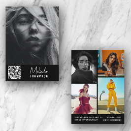 Moderne modellering Comp Kaart 5 Foto QR Code Blac