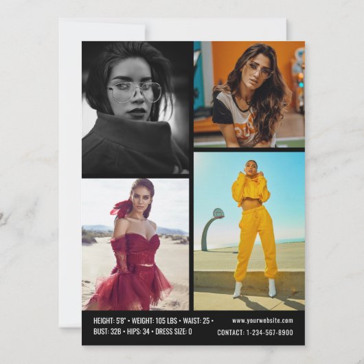 Moderne modellering Comp Kaart 5 Foto QR Code Blac (Achterkant)