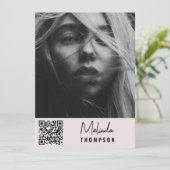 Moderne modellering Comp Kaart 5 Foto QR Code Roze (Staand voorkant)