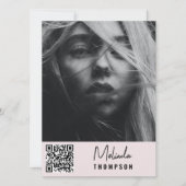 Moderne modellering Comp Kaart 5 Foto QR Code Roze (Voorkant)