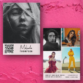 Moderne modellering Comp Kaart 5 Foto QR Code Roze