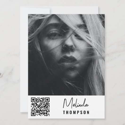 Moderne modellering Comp Kaart 5 Foto QR Code Whit (Voorkant)