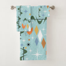 Moderne moderne 50s abstracte sterrenblauw