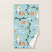 Moderne moderne 50s abstracte sterrenblauw bad handdoek (Handdoek)