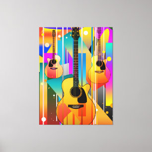 Moderne moderne geometrische gitaar canvas afdruk