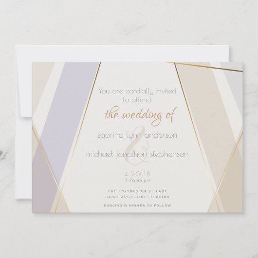 Moderne moderne geometrische paddenstoel Violet Kaart (Voorkant)