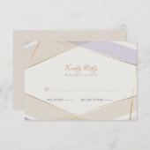 Moderne moderne geometrische paddenstoel Violet RSVP Kaartje (Voorkant / Achterkant)