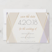 Moderne moderne geometrische paddenstoel Violet Save The Date (Voorkant)