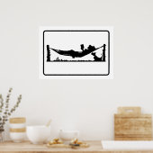 Moderne moderne moderne moderne vrouw op hammock R Poster (Keuken)