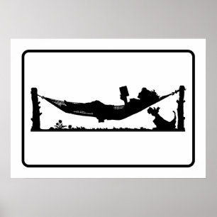 Moderne moderne moderne moderne vrouw op hammock R Poster