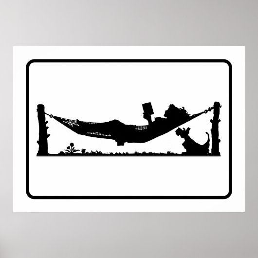 Moderne moderne moderne moderne vrouw op hammock R Poster (Voorkant)
