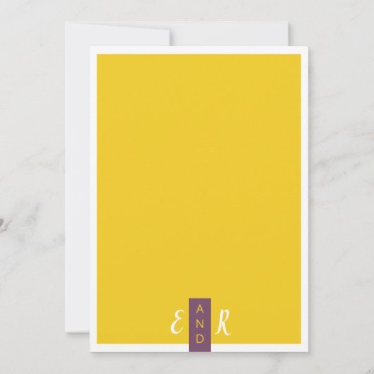 Moderne moderne paarse minimale bruiloft kaart (Achterkant)