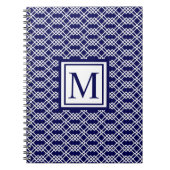 Moderne moderne raket Geometrische monogram marine Notitieboek (Voorkant)
