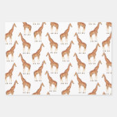 Moderne moderne Safari Oerwoud Dieren Giraffe Inpakpapier Vel (Voorkant 3)