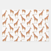 Moderne moderne Safari Oerwoud Dieren Giraffe Inpakpapier Vel (Voorkant 2)