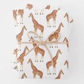 Moderne moderne Safari Oerwoud Dieren Giraffe Inpakpapier Vel (In situ)
