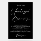 Moderne moderne unplugged ceremonie Acryl teken Acryl Bord (Voorkant)