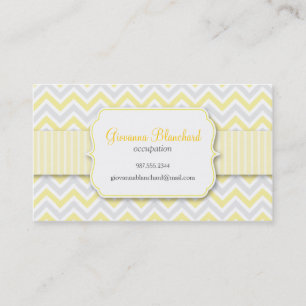 Moderne Modieuze Geel van de chevron Visitekaartje
