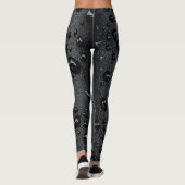Moderne modieuze zwarte bellen rode brand douane leggings (Achterkant)
