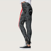 Moderne modieuze zwarte bellen rode brand douane leggings (Links)