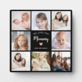 Moderne Moeder 8 Fotocollage Elegant Script Fotoplaat (Voorkant)
