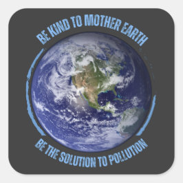 Moderne Moeder Aarde Vierkante Sticker
