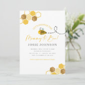 Moderne Moeder Bij Baby Shower Uitnodiging (Staand voorkant)