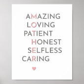 Moderne Moeder Crossword Moederdag Mam Home Poster (Voorkant)