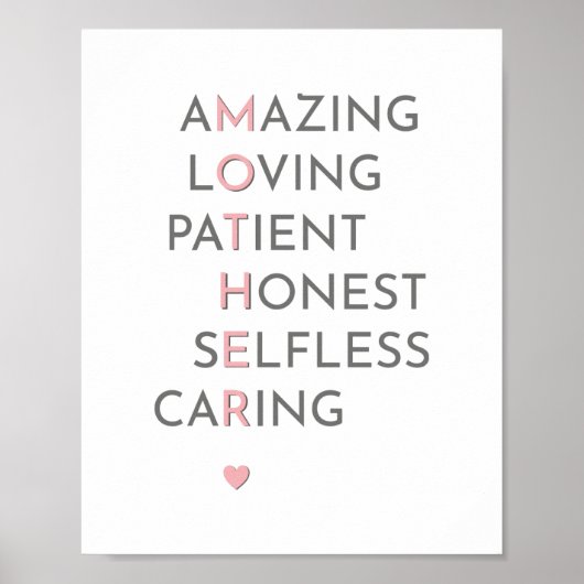 Moderne Moeder Crossword Moederdag Mam Home Poster (Voorkant)