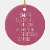 Moderne moeder definitie kinder namen stoffige roo keramisch ornament (Voorkant)