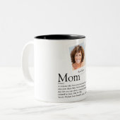Moderne Moeder Definitie Quote Zwart-wit Foto Tweekleurige Koffiemok (Voorkant links)