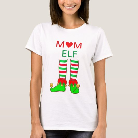 Moderne Moeder Elf Kerstmis T-shirt (Voorkant)