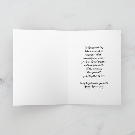 Moderne Moeder en Vader Bruiloft Jubileum Kaart (Binnen)