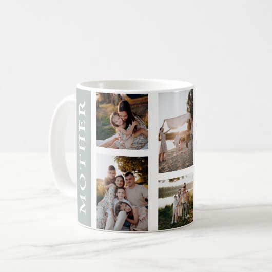 Moderne Moeder Fotorooster Keepsake Gift Koffiemok (Voorkant links)