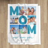 Moderne moeder gepersonaliseerd 6 foto collage fleece deken