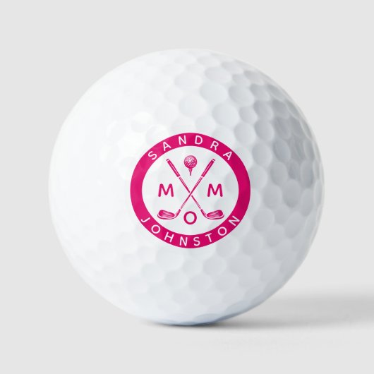 Moderne Moeder Gepersonaliseerde Naam Golf Lover C Golfballen (Voorkant)