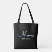 Moderne Moeder Gevestigd Blauwe Typografie Tote Bag (Achterkant)