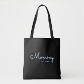 Moderne Moeder Gevestigde Blauwe Script Typografie Tote Bag (Voorkant)